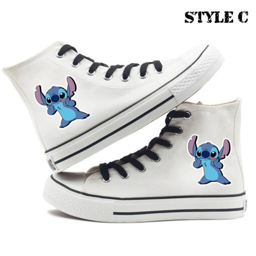 Cartoon Printed High Top Canvas Trainers - Image 7