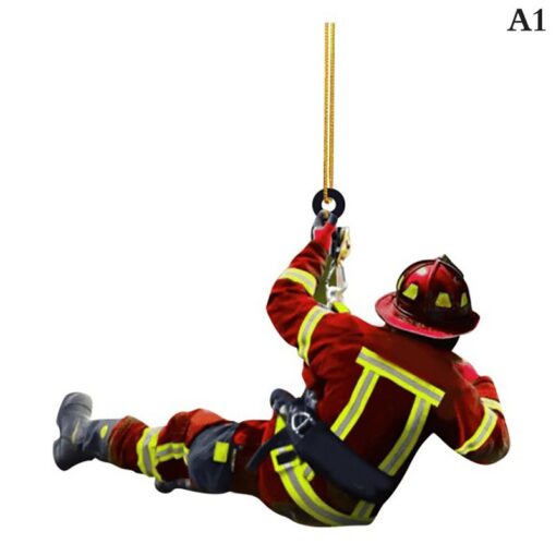 Acrylic Christmas Firefighter Pendant - Image 22