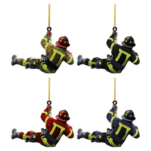 Acrylic Christmas Firefighter Pendant - Image 4