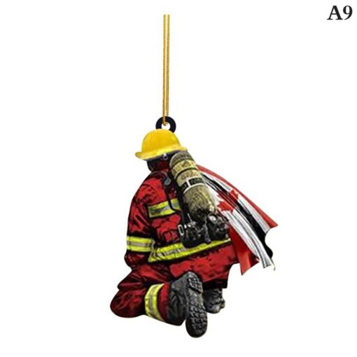 Acrylic Christmas Firefighter Pendant - Image 7