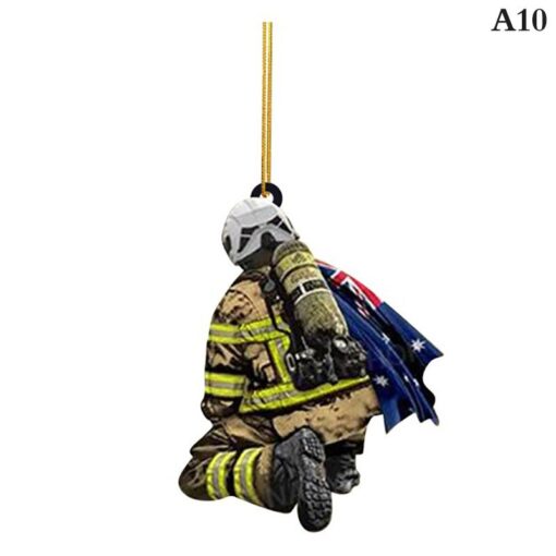 Acrylic Christmas Firefighter Pendant - Image 12