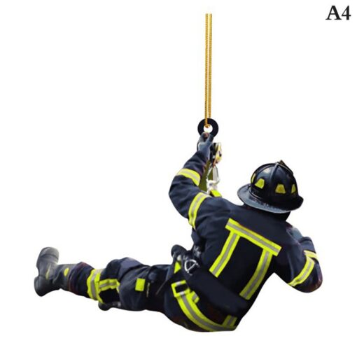 Acrylic Christmas Firefighter Pendant - Image 16