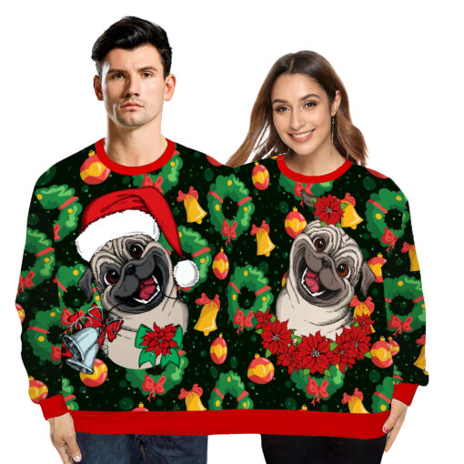 Funny Couple 3D Print Christmas Sweater - Image 4