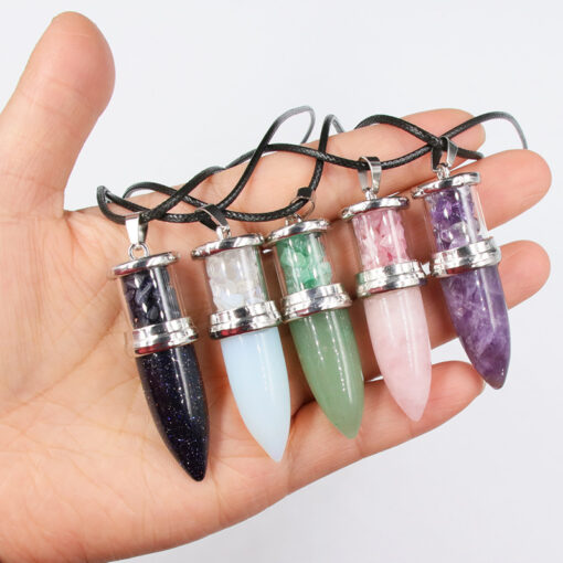 Natural Gem Stone Charms Necklace