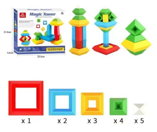 Stackable Geometric Pyramid Building Blocks - Image 18