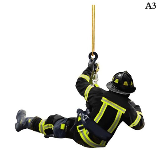 Acrylic Christmas Firefighter Pendant - Image 8