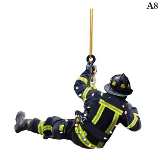 Acrylic Christmas Firefighter Pendant - Image 9