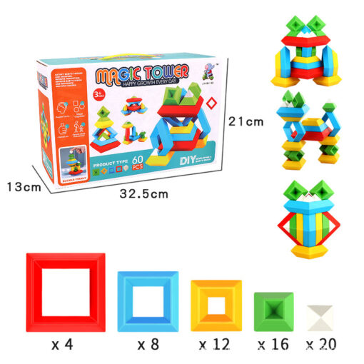 Stackable Geometric Pyramid Building Blocks - Image 19