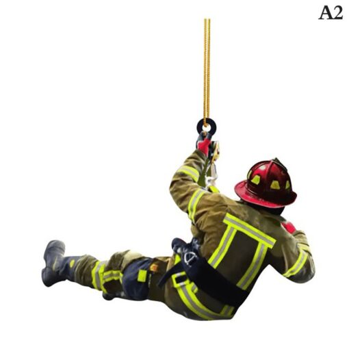 Acrylic Christmas Firefighter Pendant - Image 14