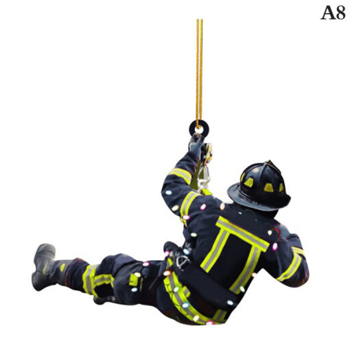 Acrylic Christmas Firefighter Pendant - Image 15