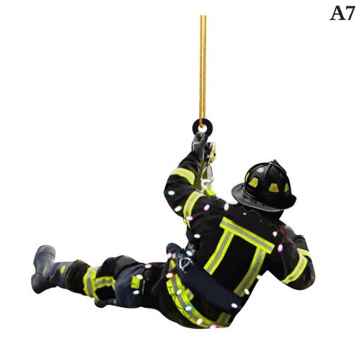 Acrylic Christmas Firefighter Pendant - Image 17