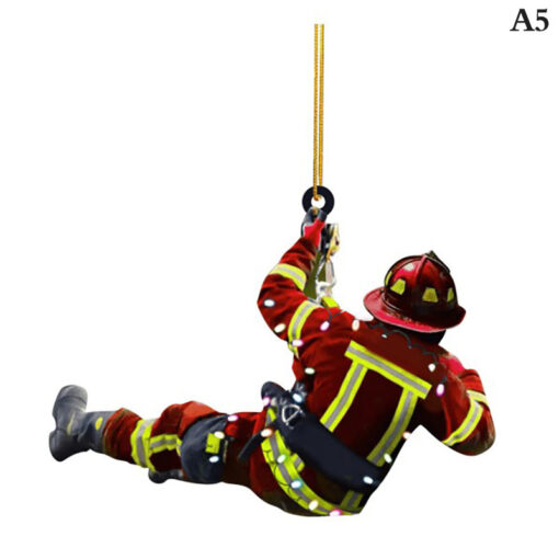 Acrylic Christmas Firefighter Pendant - Image 18