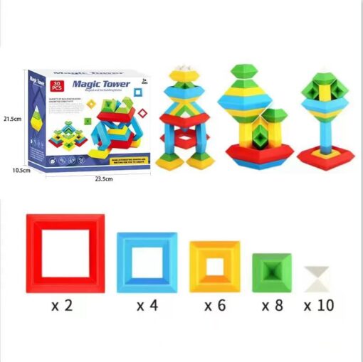 Stackable Geometric Pyramid Building Blocks - Image 21