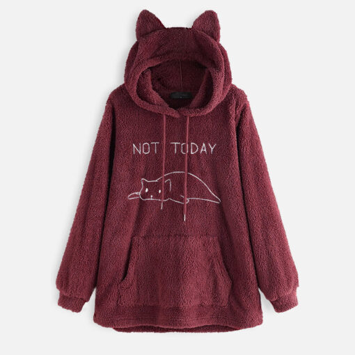 Not Today Lazy Cat Hoodie - Image 4