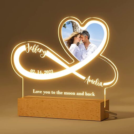 Personalised Heart Acrylic Lamp - Image 2