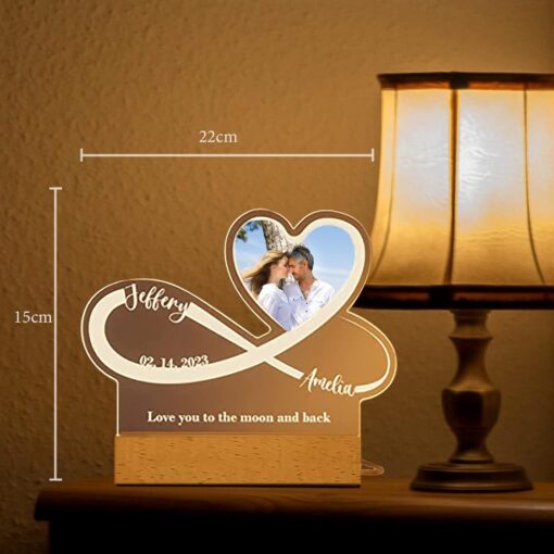 Personalised Heart Acrylic Lamp - Image 5