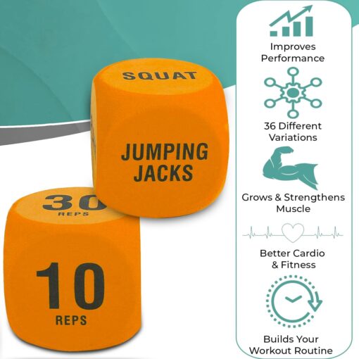 7cm Fun Fitness Decision Dice Set - Image 3