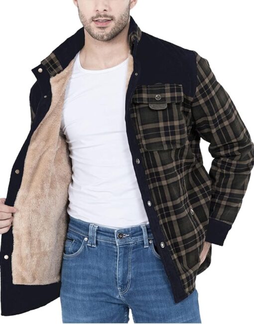 Retro Plaid Warm Fleece Jacket - Image 2