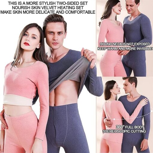 Solid Colour Thermal Underwear Set - Image 14