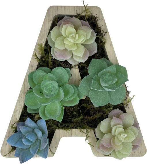 Wood Letter Shaped Planter - Image 3