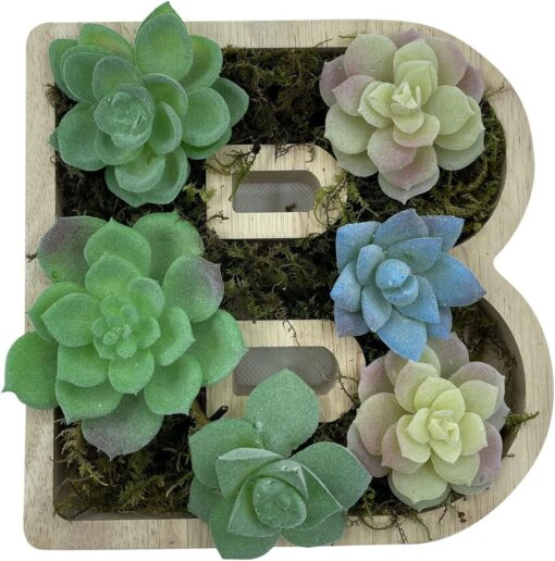 Wood Letter Shaped Planter - Image 4