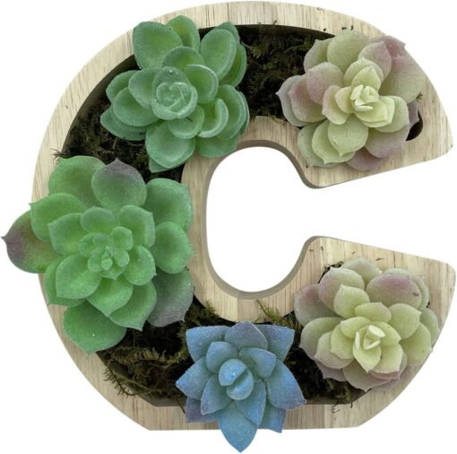 Wood Letter Shaped Planter - Image 5