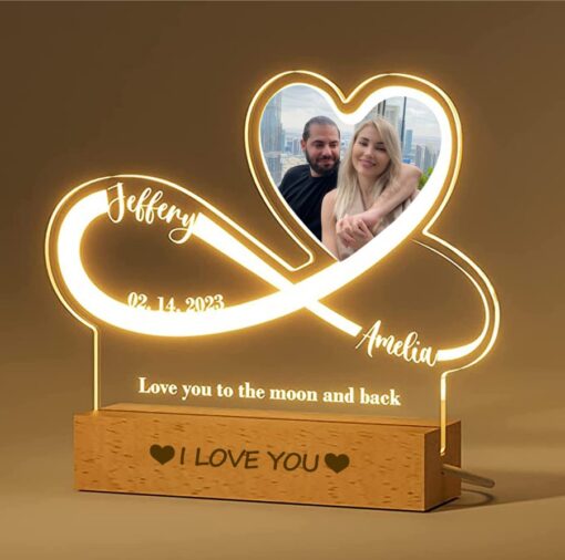 Personalised Heart Acrylic Lamp