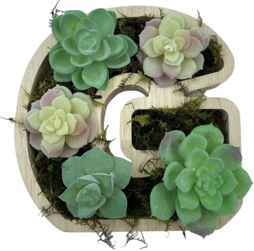 Wood Letter Shaped Planter - Image 9