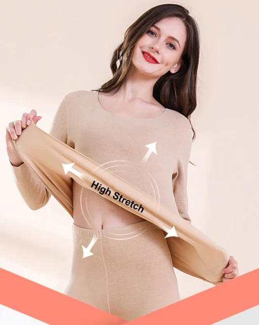 Solid Colour Thermal Underwear Set - Image 2