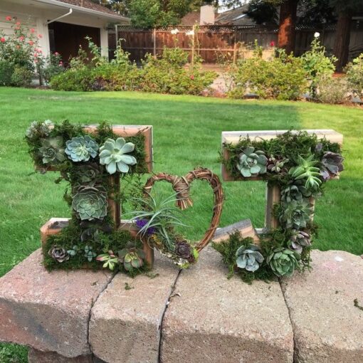 Wood Letter Shaped Planter - Image 29