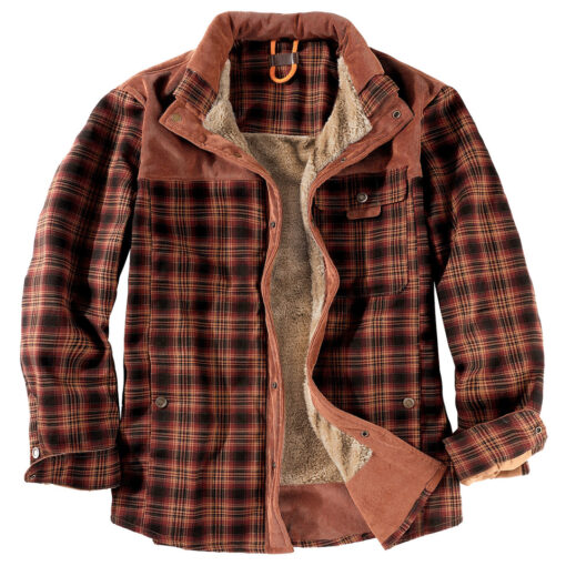 Retro Plaid Warm Fleece Jacket - Image 10