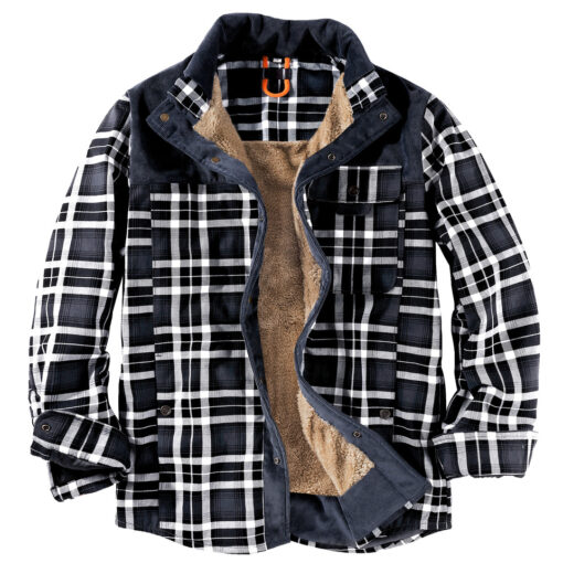 Retro Plaid Warm Fleece Jacket - Image 11