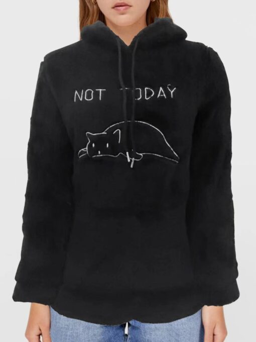 Not Today Lazy Cat Hoodie - Image 2