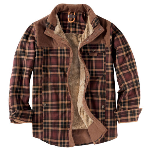 Retro Plaid Warm Fleece Jacket - Image 13