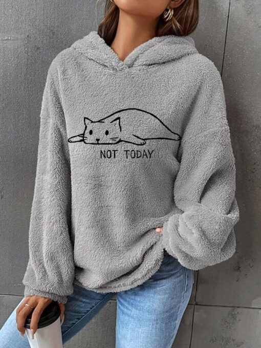 Not Today Lazy Cat Hoodie - Image 3