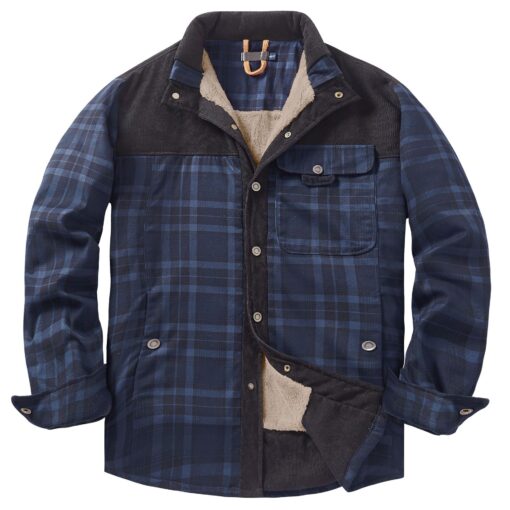 Retro Plaid Warm Fleece Jacket - Image 8