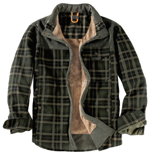 Retro Plaid Warm Fleece Jacket - Image 9