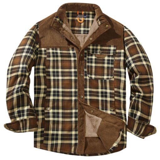 Retro Plaid Warm Fleece Jacket - Image 7