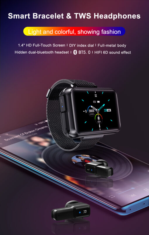 T91 TWS Wireless Bluetooth Smart Watch with Earbuds - Image 23