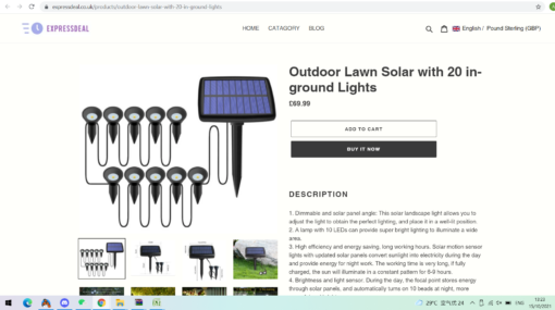 Solar powered 10 in-ground LED Lights - Image 6