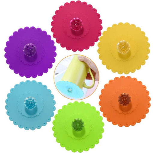 Anti-dust 6 Pack Lovely Diamond Silicone Cup Lid - Image 2