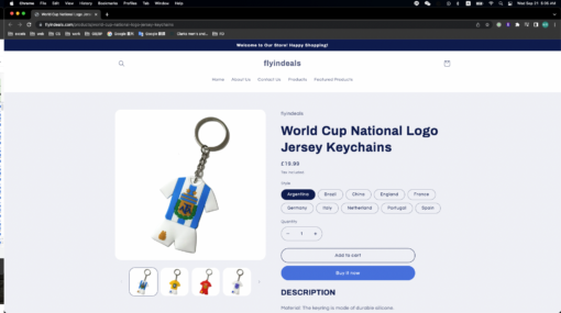 World Cup National Logo Jersey Keychains - United Kingdom - Image 2