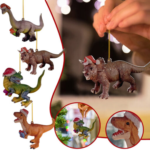 Realistic Style Dino Hanging Christmas Tree Decorations - Image 2