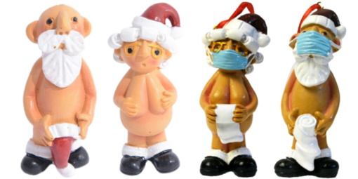 Funny Naked Old Couple Christmas Tree Hanging Ornament - United Kingdom