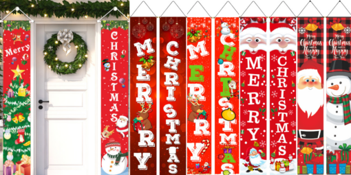 2Pcs Christmas Porch Hanging Flag - United Kingdom - Image 2