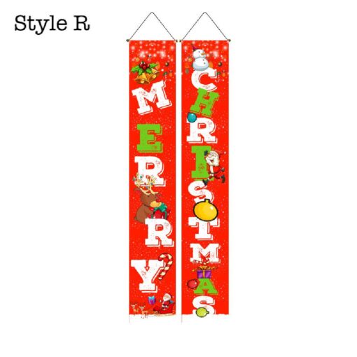 2Pcs Christmas Porch Hanging Flag - United Kingdom - Image 20