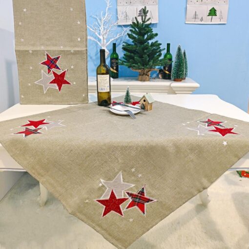 #xmas Embroidery Style Linen Christmas Table Runner - United Kingdom - Image 7