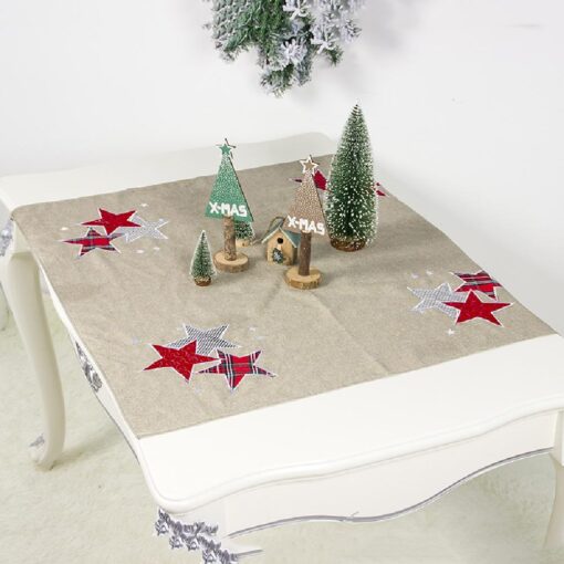 #xmas Embroidery Style Linen Christmas Table Runner - United Kingdom - Image 9