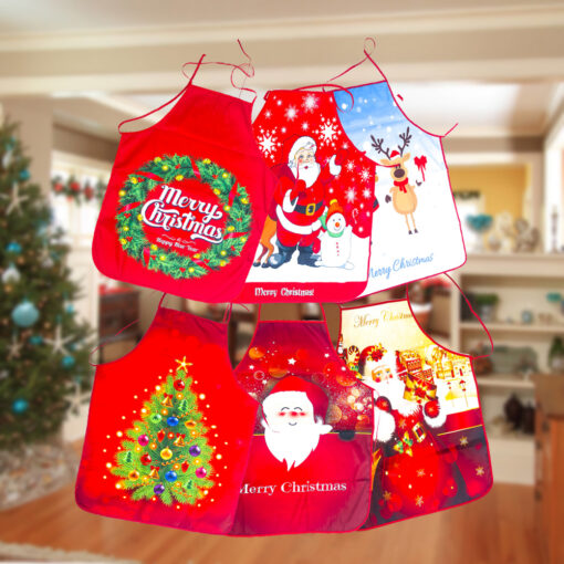 Adjustable Printed Christmas Apron - United Kingdom