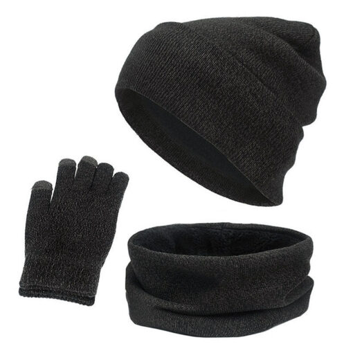 3PCS Beanie Scarf Touch Screen Glove Set - United Kingdom - Image 5